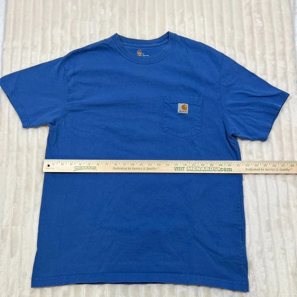 Carhartt Original Fit Large Blue Work T-Shirt Boxy Oversized - Picture 2 of 6